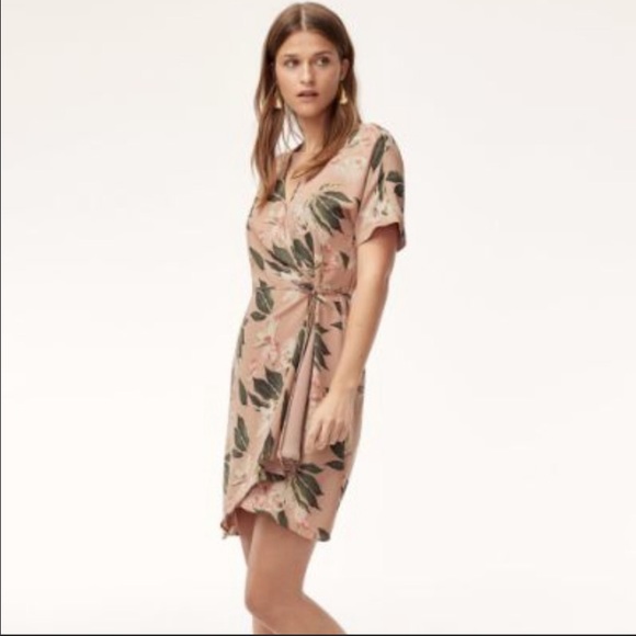 Aritzia Babaton Wallace wrap dress - orchid print - Picture 2 of 5